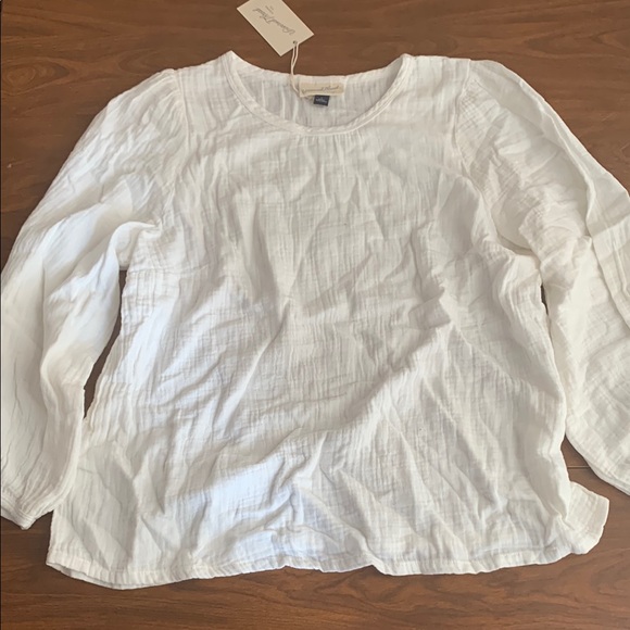 Universal Thread NWT White Long Sleeve Peasant Blouse Size Large - Picture 4 of 8